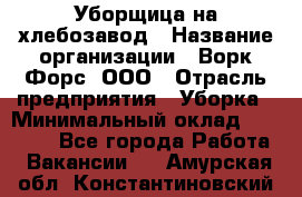 Уборщица на хлебозавод › Название организации ­ Ворк Форс, ООО › Отрасль предприятия ­ Уборка › Минимальный оклад ­ 24 000 - Все города Работа » Вакансии   . Амурская обл.,Константиновский р-н